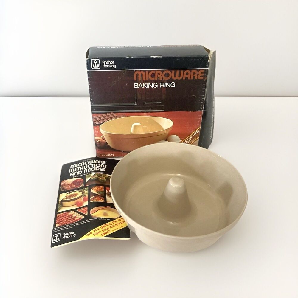Vtg Anchor Hocking MICROWARE Microwave Baking Ring 2.5 Qt. PM 459-T1  Bundt Pan